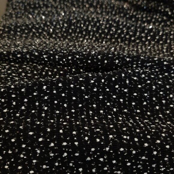 Mandee Sparkle Jumpsuit Long Sleeve Wide Cropped Leg Tie Belted Surplice Glitter - Picture 13 of 14